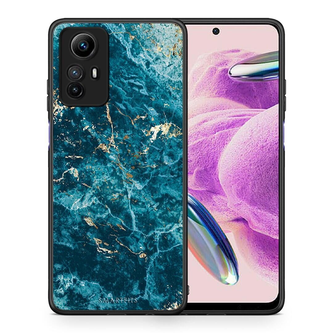 Θήκη Xiaomi Redmi Note 12S / Redmi K60 Pro Marble Blue από τη Smartfits με σχέδιο στο πίσω μέρος και μαύρο περίβλημα | Xiaomi Redmi Note 12S / Redmi K60 Pro Marble Blue Case with Colorful Back and Black Bezels
