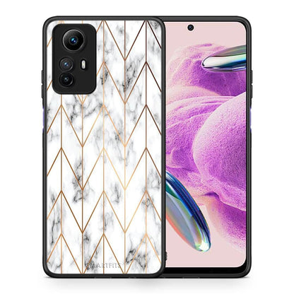 Θήκη Xiaomi Redmi Note 12S / Redmi K60 Pro Marble Gold Geometric από τη Smartfits με σχέδιο στο πίσω μέρος και μαύρο περίβλημα | Xiaomi Redmi Note 12S / Redmi K60 Pro Marble Gold Geometric Case with Colorful Back and Black Bezels