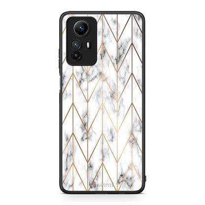Θήκη Xiaomi Redmi Note 12S / Redmi K60 Pro Marble Gold Geometric από τη Smartfits με σχέδιο στο πίσω μέρος και μαύρο περίβλημα | Xiaomi Redmi Note 12S / Redmi K60 Pro Marble Gold Geometric Case with Colorful Back and Black Bezels