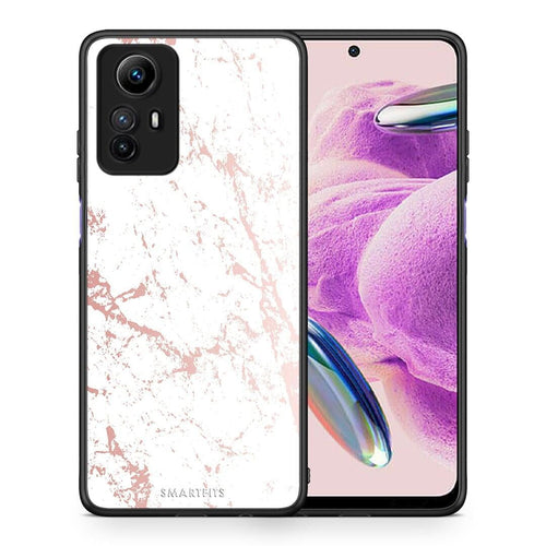 Θήκη Xiaomi Redmi Note 12S / Redmi K60 Pro Marble Pink Splash από τη Smartfits με σχέδιο στο πίσω μέρος και μαύρο περίβλημα | Xiaomi Redmi Note 12S / Redmi K60 Pro Marble Pink Splash Case with Colorful Back and Black Bezels