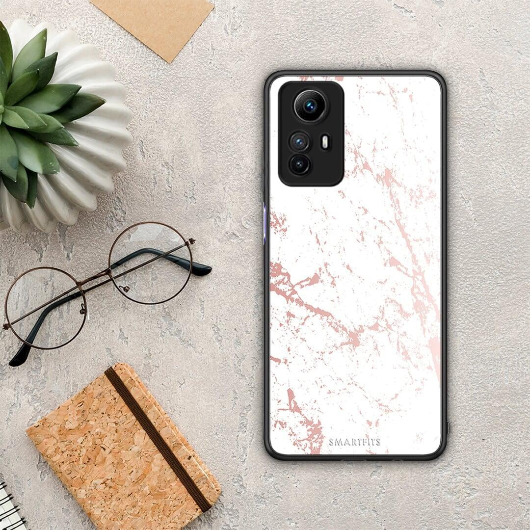 Θήκη Xiaomi Redmi Note 12S / Redmi K60 Pro Marble Pink Splash από τη Smartfits με σχέδιο στο πίσω μέρος και μαύρο περίβλημα | Xiaomi Redmi Note 12S / Redmi K60 Pro Marble Pink Splash Case with Colorful Back and Black Bezels