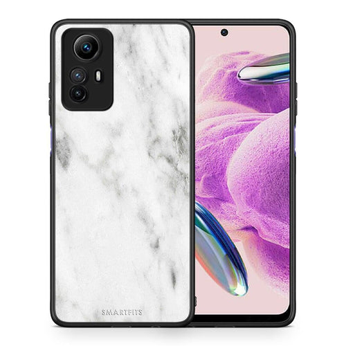 Θήκη Xiaomi Redmi Note 12S / Redmi K60 Pro Marble White από τη Smartfits με σχέδιο στο πίσω μέρος και μαύρο περίβλημα | Xiaomi Redmi Note 12S / Redmi K60 Pro Marble White Case with Colorful Back and Black Bezels