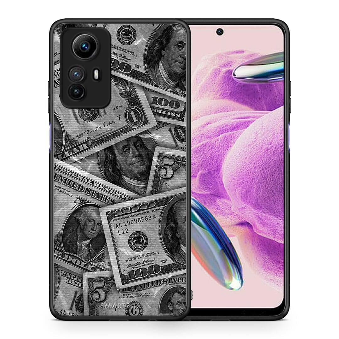 Θήκη Xiaomi Redmi Note 12S / Redmi K60 Pro Money Dollars από τη Smartfits με σχέδιο στο πίσω μέρος και μαύρο περίβλημα | Xiaomi Redmi Note 12S / Redmi K60 Pro Money Dollars Case with Colorful Back and Black Bezels
