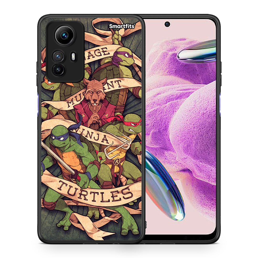 Θήκη Xiaomi Redmi Note 12S / Redmi K60 Pro Ninja Turtles από τη Smartfits με σχέδιο στο πίσω μέρος και μαύρο περίβλημα | Xiaomi Redmi Note 12S / Redmi K60 Pro Ninja Turtles Case with Colorful Back and Black Bezels
