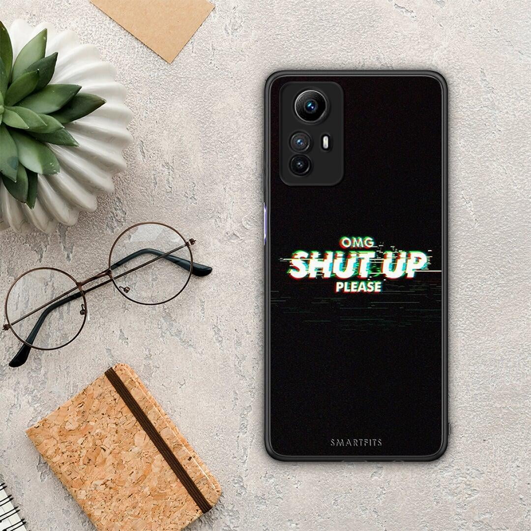 Θήκη Xiaomi Redmi Note 12S / Redmi K60 Pro OMG ShutUp από τη Smartfits με σχέδιο στο πίσω μέρος και μαύρο περίβλημα | Xiaomi Redmi Note 12S / Redmi K60 Pro OMG ShutUp Case with Colorful Back and Black Bezels