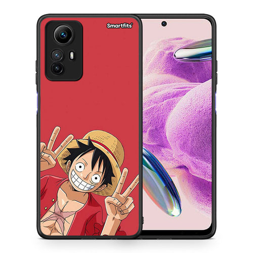Θήκη Xiaomi Redmi Note 12S Pirate Luffy από τη Smartfits με σχέδιο στο πίσω μέρος και μαύρο περίβλημα | Xiaomi Redmi Note 12S Pirate Luffy Case with Colorful Back and Black Bezels