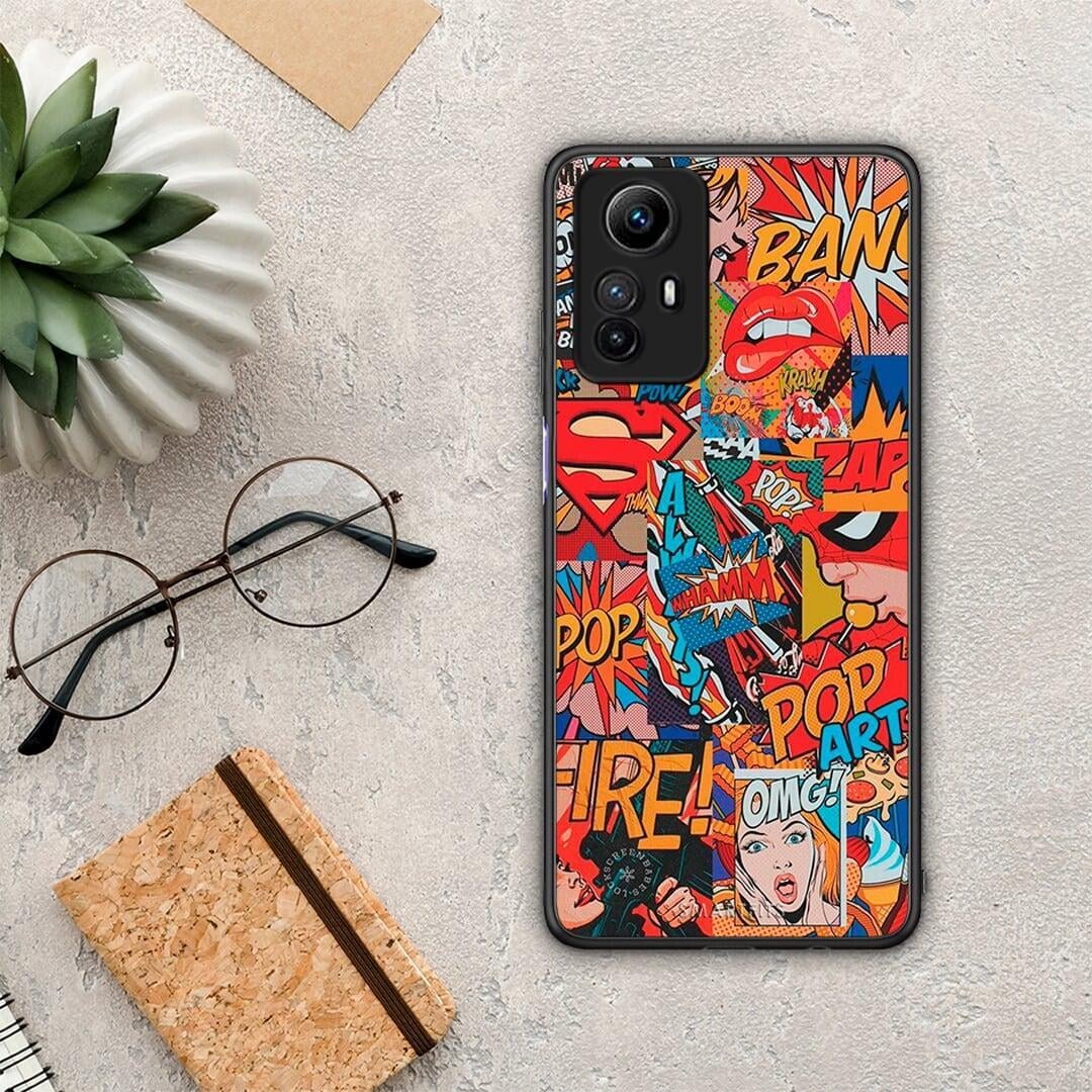 Θήκη Xiaomi Redmi Note 12S / Redmi K60 Pro PopArt OMG από τη Smartfits με σχέδιο στο πίσω μέρος και μαύρο περίβλημα | Xiaomi Redmi Note 12S / Redmi K60 Pro PopArt OMG Case with Colorful Back and Black Bezels