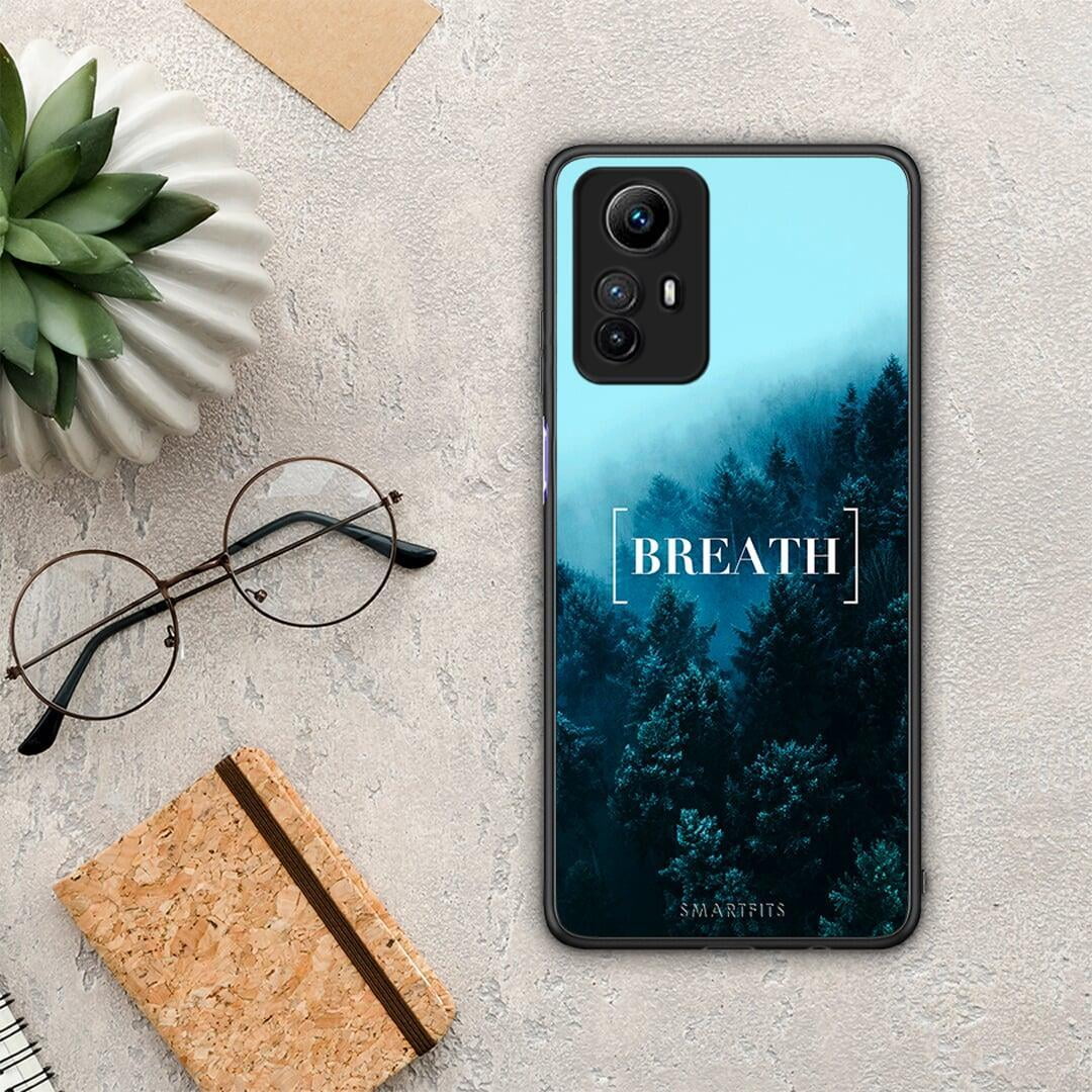 Θήκη Xiaomi Redmi Note 12S / Redmi K60 Pro Quote Breath από τη Smartfits με σχέδιο στο πίσω μέρος και μαύρο περίβλημα | Xiaomi Redmi Note 12S / Redmi K60 Pro Quote Breath Case with Colorful Back and Black Bezels