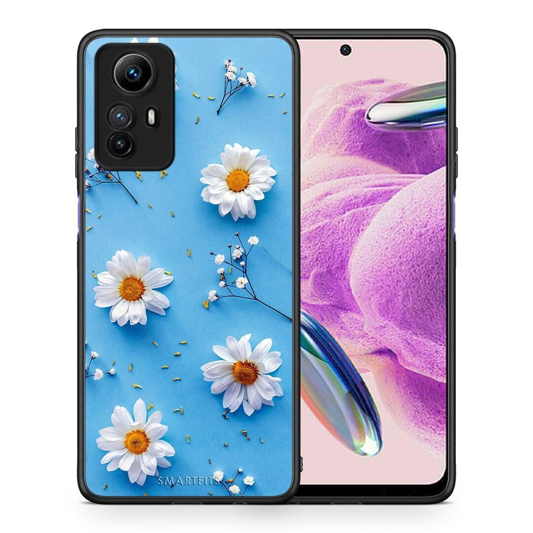 Θήκη Xiaomi Redmi Note 12S / Redmi K60 Pro Real Daisies από τη Smartfits με σχέδιο στο πίσω μέρος και μαύρο περίβλημα | Xiaomi Redmi Note 12S / Redmi K60 Pro Real Daisies Case with Colorful Back and Black Bezels