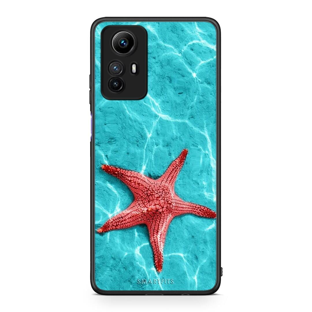 Θήκη Xiaomi Redmi Note 12S Red Starfish από τη Smartfits με σχέδιο στο πίσω μέρος και μαύρο περίβλημα | Xiaomi Redmi Note 12S Red Starfish Case with Colorful Back and Black Bezels