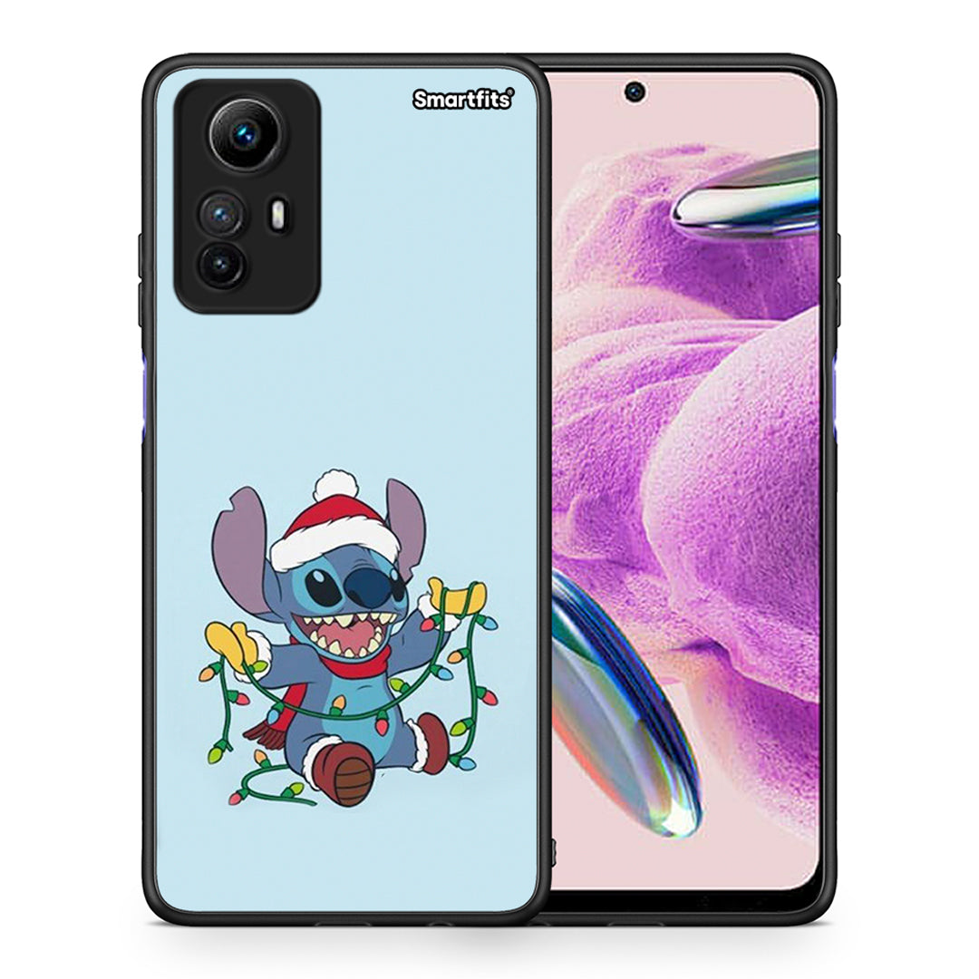 Θήκη Xiaomi Redmi Note 12S / Redmi K60 Pro Santa Stich από τη Smartfits με σχέδιο στο πίσω μέρος και μαύρο περίβλημα | Xiaomi Redmi Note 12S / Redmi K60 Pro Santa Stich Case with Colorful Back and Black Bezels