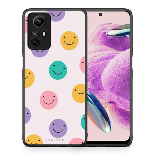 Θήκη Xiaomi Redmi Note 12S / Redmi K60 Pro Smiley Faces από τη Smartfits με σχέδιο στο πίσω μέρος και μαύρο περίβλημα | Xiaomi Redmi Note 12S / Redmi K60 Pro Smiley Faces Case with Colorful Back and Black Bezels