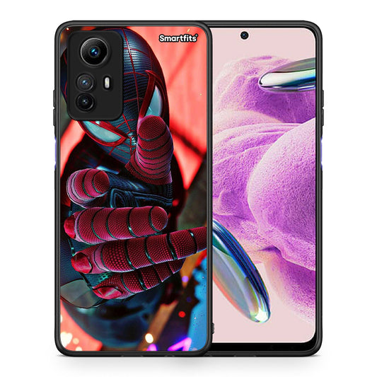 Θήκη Xiaomi Redmi Note 12S Spider Hand από τη Smartfits με σχέδιο στο πίσω μέρος και μαύρο περίβλημα | Xiaomi Redmi Note 12S Spider Hand Case with Colorful Back and Black Bezels
