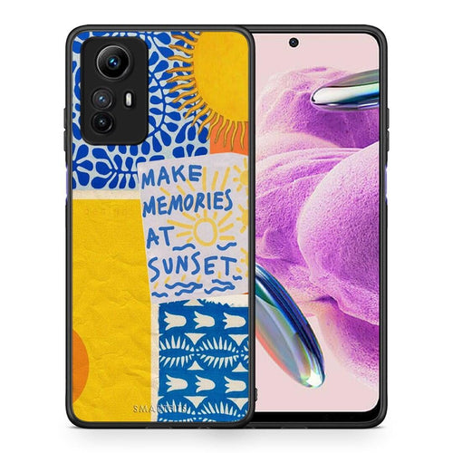 Θήκη Xiaomi Redmi Note 12S Sunset Memories από τη Smartfits με σχέδιο στο πίσω μέρος και μαύρο περίβλημα | Xiaomi Redmi Note 12S Sunset Memories Case with Colorful Back and Black Bezels