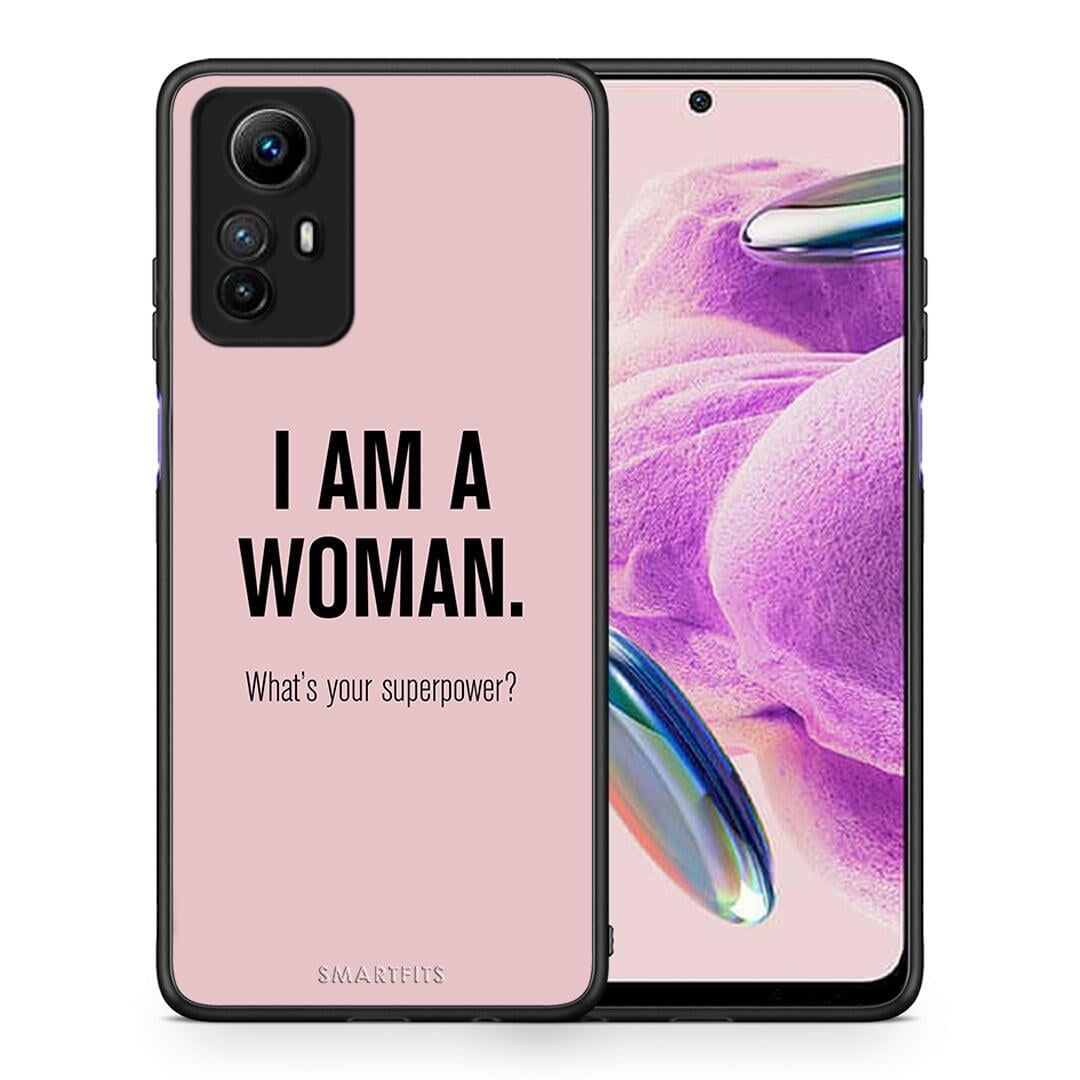 Θήκη Xiaomi Redmi Note 12S / Redmi K60 Pro Superpower Woman από τη Smartfits με σχέδιο στο πίσω μέρος και μαύρο περίβλημα | Xiaomi Redmi Note 12S / Redmi K60 Pro Superpower Woman Case with Colorful Back and Black Bezels