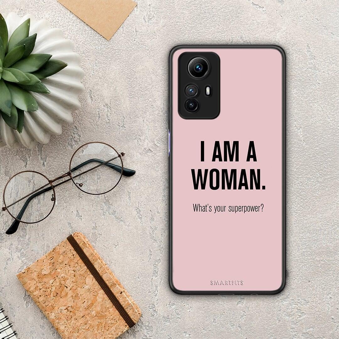 Θήκη Xiaomi Redmi Note 12S / Redmi K60 Pro Superpower Woman από τη Smartfits με σχέδιο στο πίσω μέρος και μαύρο περίβλημα | Xiaomi Redmi Note 12S / Redmi K60 Pro Superpower Woman Case with Colorful Back and Black Bezels