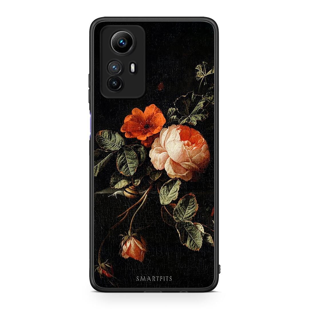 Θήκη Xiaomi Redmi Note 12S / Redmi K60 Pro Vintage Roses από τη Smartfits με σχέδιο στο πίσω μέρος και μαύρο περίβλημα | Xiaomi Redmi Note 12S / Redmi K60 Pro Vintage Roses Case with Colorful Back and Black Bezels