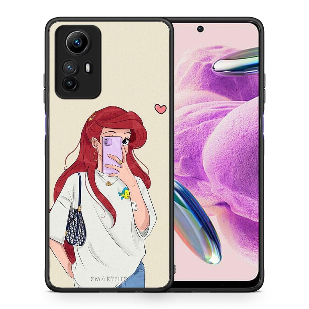 Θήκη Xiaomi Redmi Note 12S Walking Mermaid από τη Smartfits με σχέδιο στο πίσω μέρος και μαύρο περίβλημα | Xiaomi Redmi Note 12S Walking Mermaid Case with Colorful Back and Black Bezels