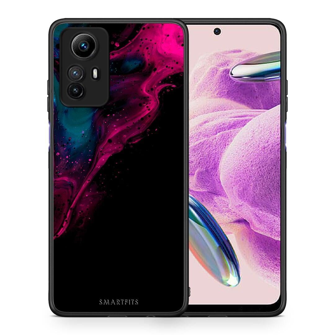 Θήκη Xiaomi Redmi Note 12S / Redmi K60 Pro Watercolor Pink Black από τη Smartfits με σχέδιο στο πίσω μέρος και μαύρο περίβλημα | Xiaomi Redmi Note 12S / Redmi K60 Pro Watercolor Pink Black Case with Colorful Back and Black Bezels