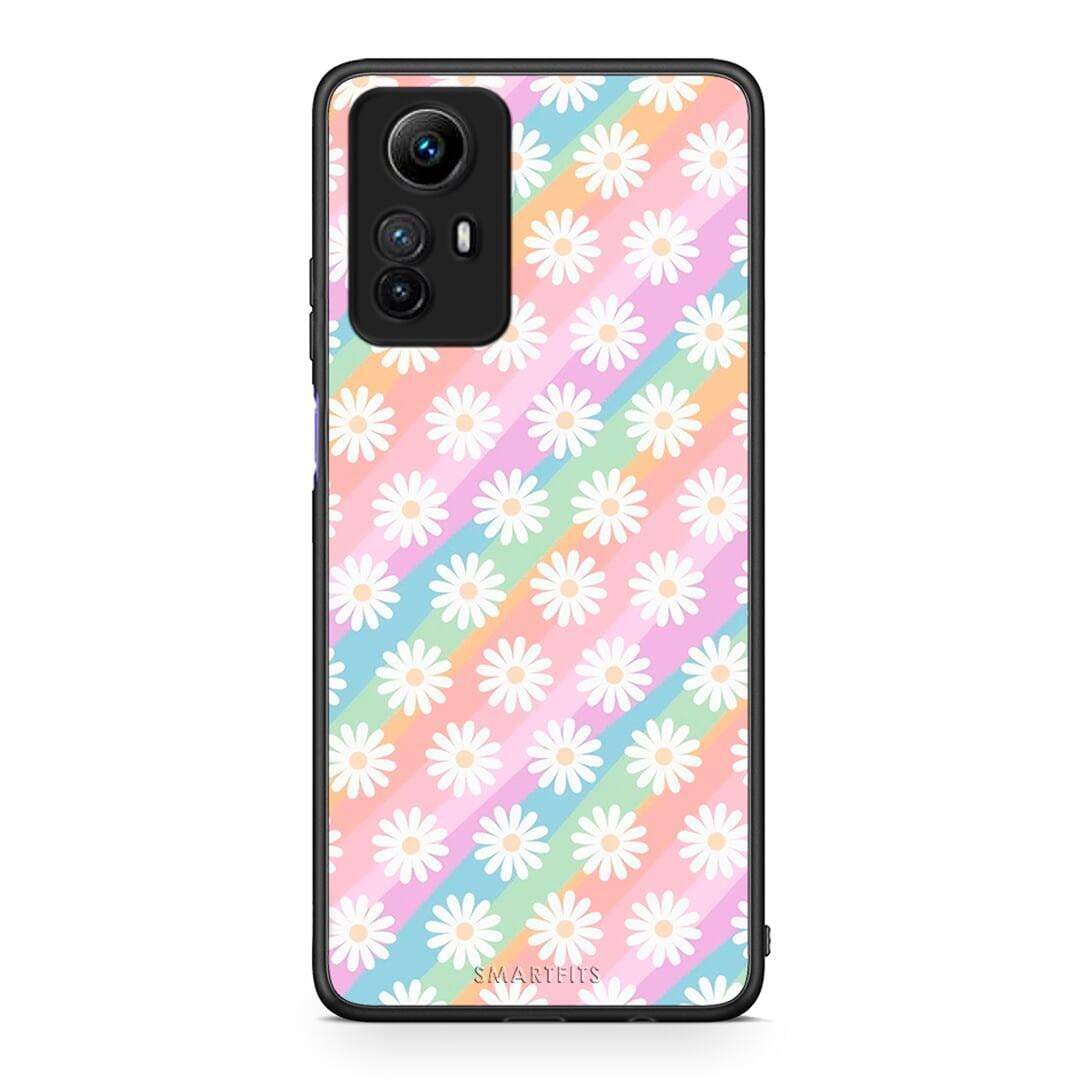 Θήκη Xiaomi Redmi Note 12S / Redmi K60 Pro White Daisies από τη Smartfits με σχέδιο στο πίσω μέρος και μαύρο περίβλημα | Xiaomi Redmi Note 12S / Redmi K60 Pro White Daisies Case with Colorful Back and Black Bezels
