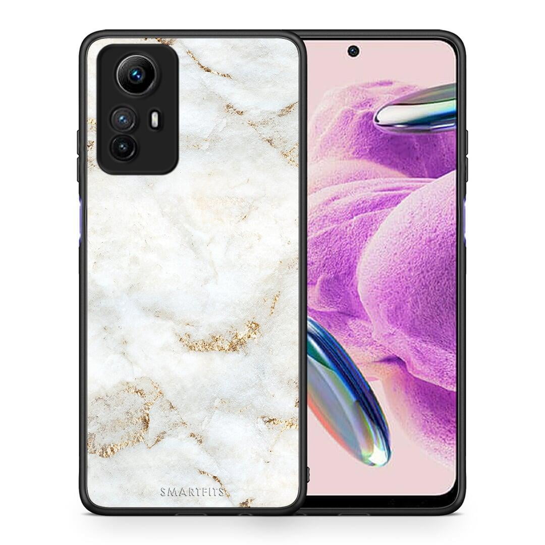 Θήκη Xiaomi Redmi Note 12S / Redmi K60 Pro White Gold Marble από τη Smartfits με σχέδιο στο πίσω μέρος και μαύρο περίβλημα | Xiaomi Redmi Note 12S / Redmi K60 Pro White Gold Marble Case with Colorful Back and Black Bezels