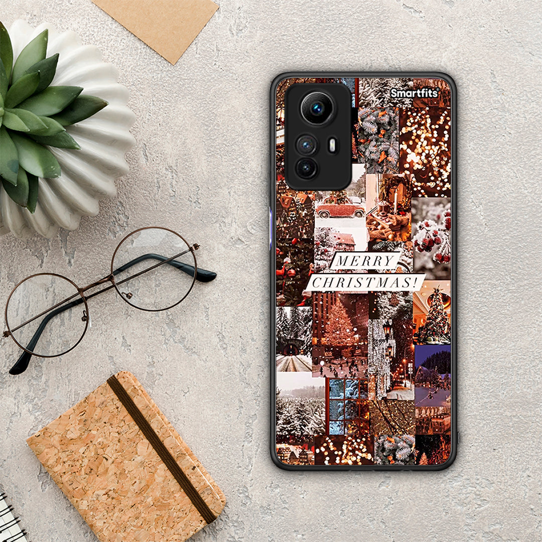 Θήκη Xiaomi Redmi Note 12S / Redmi K60 Pro Xmas Collage από τη Smartfits με σχέδιο στο πίσω μέρος και μαύρο περίβλημα | Xiaomi Redmi Note 12S / Redmi K60 Pro Xmas Collage Case with Colorful Back and Black Bezels