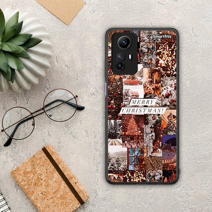 Θήκη Xiaomi Redmi Note 12S / Redmi K60 Pro Xmas Collage από τη Smartfits με σχέδιο στο πίσω μέρος και μαύρο περίβλημα | Xiaomi Redmi Note 12S / Redmi K60 Pro Xmas Collage Case with Colorful Back and Black Bezels