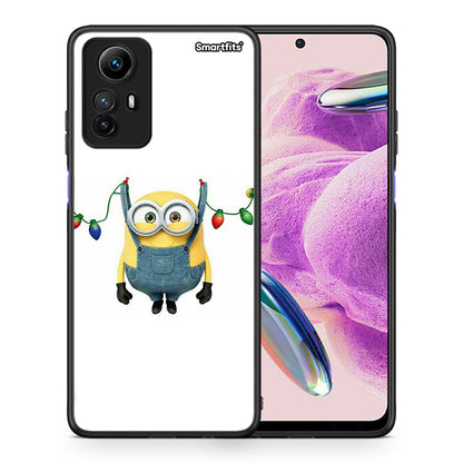 Θήκη Xiaomi Redmi Note 12S / Redmi K60 Pro Xmas Minion Lights από τη Smartfits με σχέδιο στο πίσω μέρος και μαύρο περίβλημα | Xiaomi Redmi Note 12S / Redmi K60 Pro Xmas Minion Lights Case with Colorful Back and Black Bezels