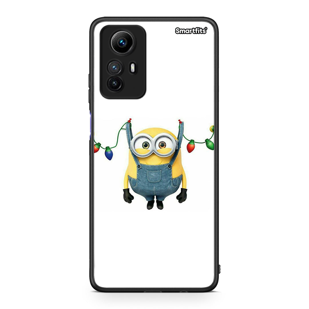 Θήκη Xiaomi Redmi Note 12S / Redmi K60 Pro Xmas Minion Lights από τη Smartfits με σχέδιο στο πίσω μέρος και μαύρο περίβλημα | Xiaomi Redmi Note 12S / Redmi K60 Pro Xmas Minion Lights Case with Colorful Back and Black Bezels