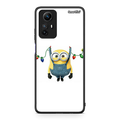 Θήκη Xiaomi Redmi Note 12S / Redmi K60 Pro Xmas Minion Lights από τη Smartfits με σχέδιο στο πίσω μέρος και μαύρο περίβλημα | Xiaomi Redmi Note 12S / Redmi K60 Pro Xmas Minion Lights Case with Colorful Back and Black Bezels