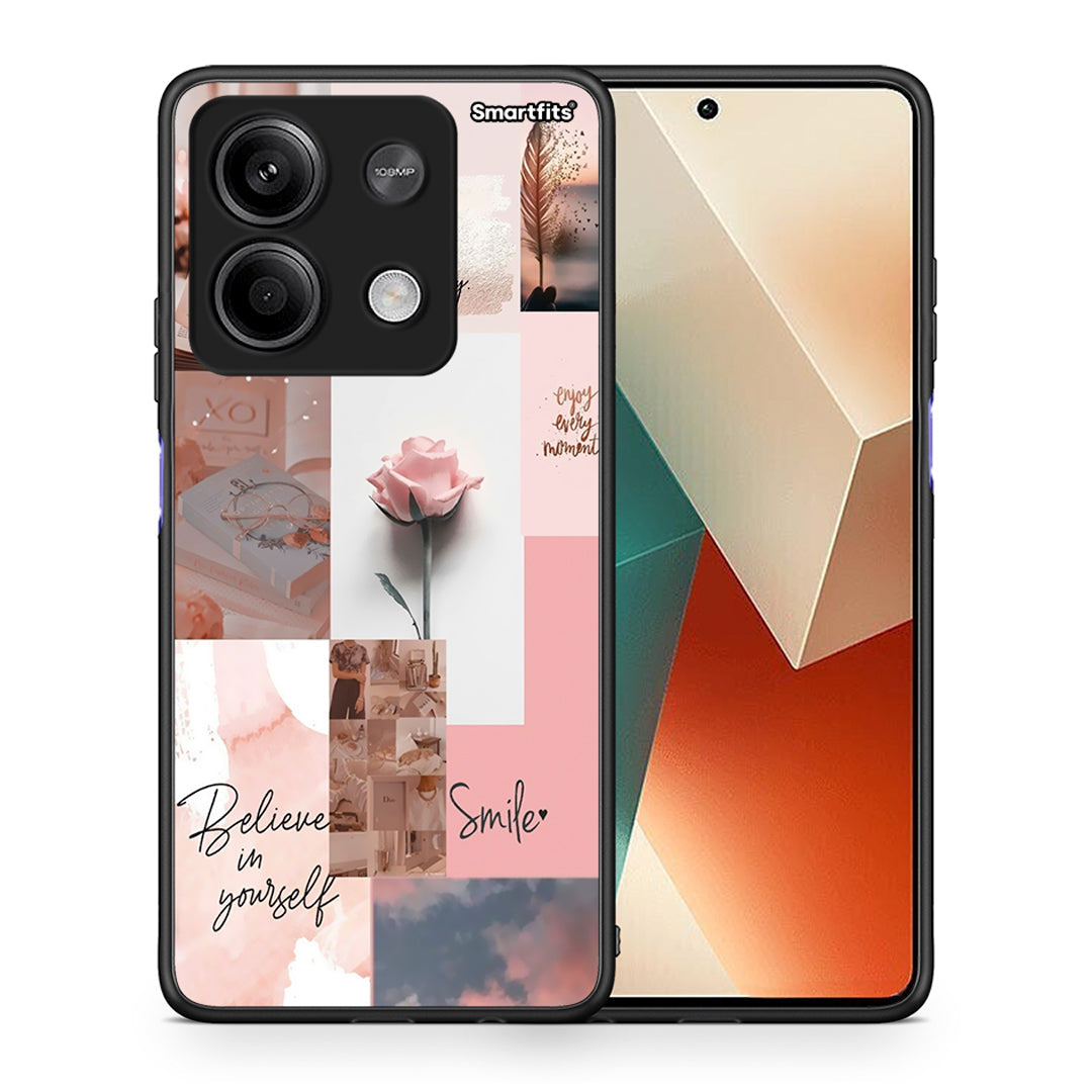 Θήκη Xiaomi Redmi Note 13 5G Aesthetic Collage από τη Smartfits με σχέδιο στο πίσω μέρος και μαύρο περίβλημα | Xiaomi Redmi Note 13 5G Aesthetic Collage case with colorful back and black bezels