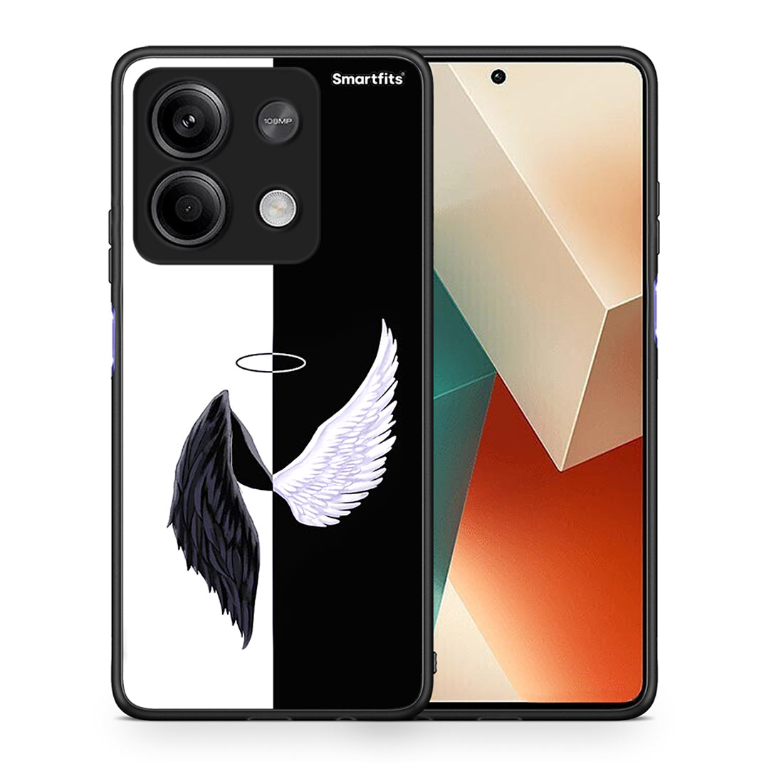 Θήκη Xiaomi Redmi Note 13 5G Angels Demons από τη Smartfits με σχέδιο στο πίσω μέρος και μαύρο περίβλημα | Xiaomi Redmi Note 13 5G Angels Demons case with colorful back and black bezels
