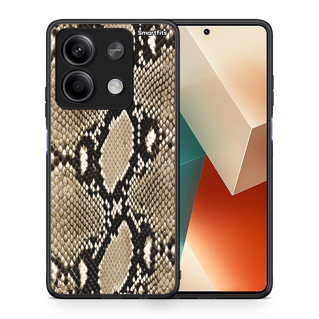 Θήκη Xiaomi Redmi Note 13 5G Fashion Snake Animal από τη Smartfits με σχέδιο στο πίσω μέρος και μαύρο περίβλημα | Xiaomi Redmi Note 13 5G Fashion Snake Animal case with colorful back and black bezels