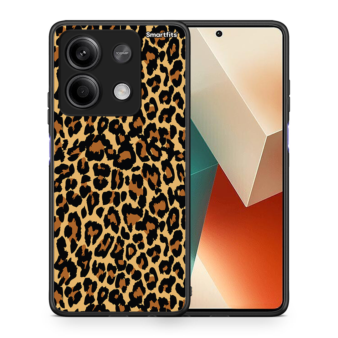 Θήκη Xiaomi Redmi Note 13 5G Leopard Animal από τη Smartfits με σχέδιο στο πίσω μέρος και μαύρο περίβλημα | Xiaomi Redmi Note 13 5G Leopard Animal case with colorful back and black bezels