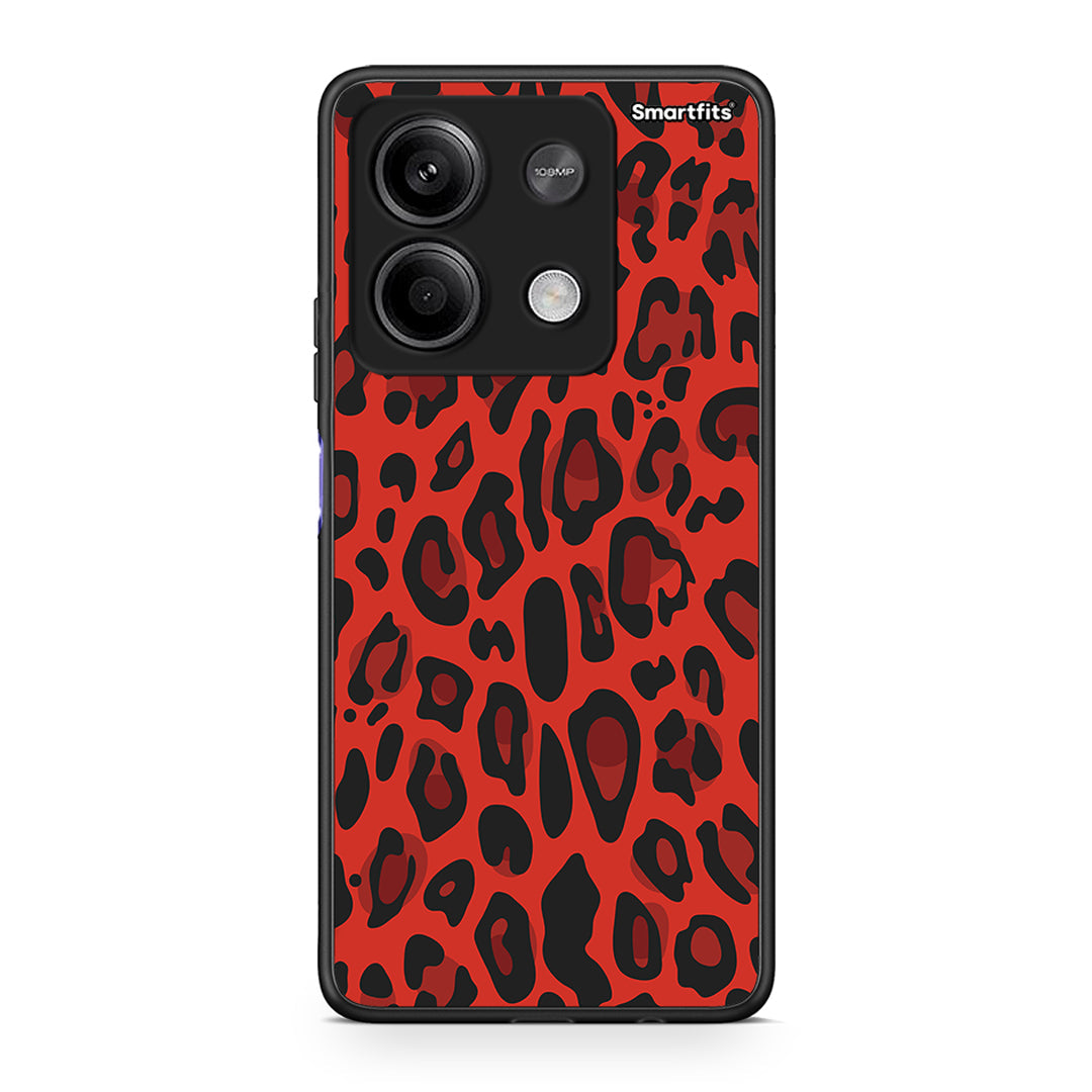 4 - Xiaomi Redmi Note 13 5G Red Leopard Animal case, cover, bumper