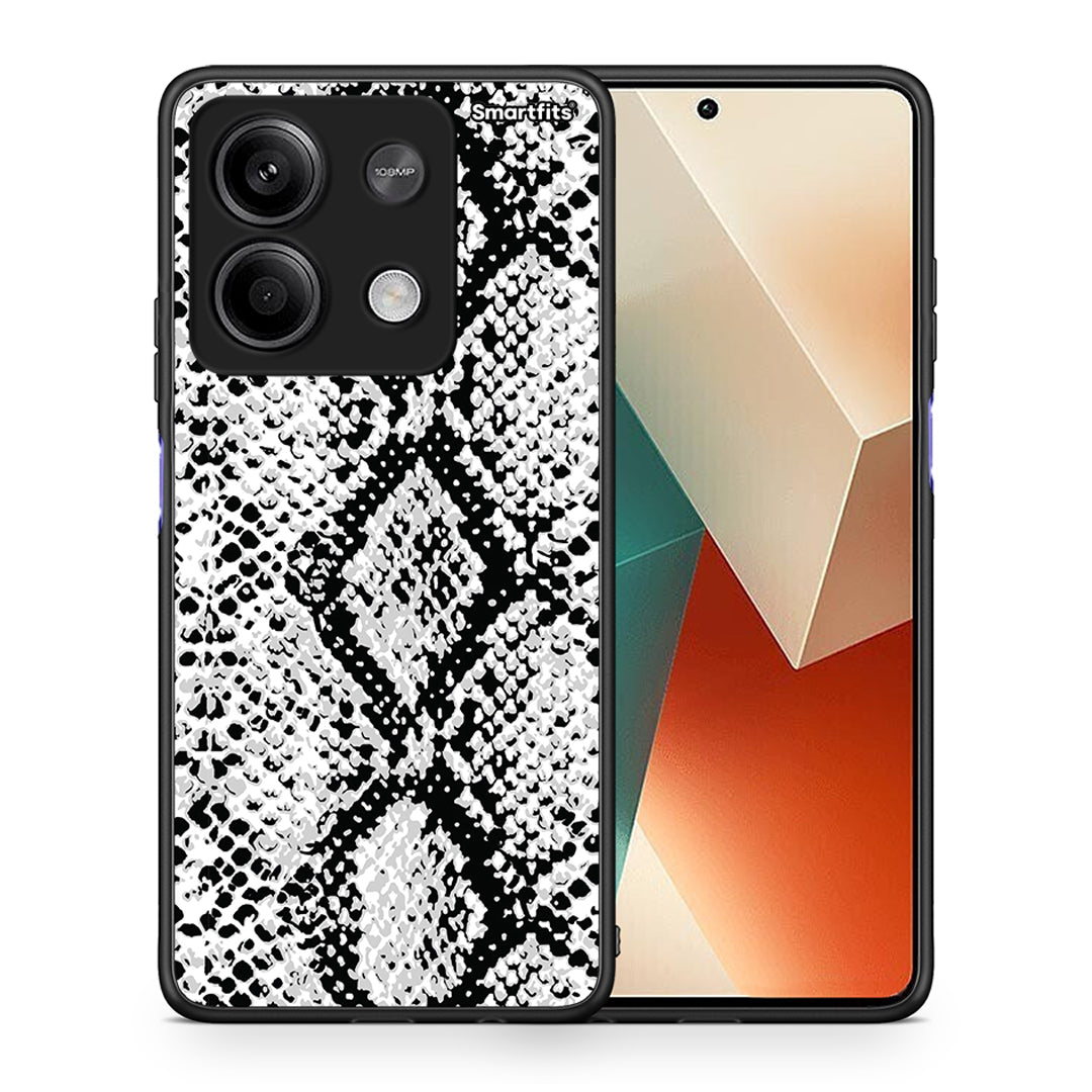 Θήκη Xiaomi Redmi Note 13 5G White Snake Animal από τη Smartfits με σχέδιο στο πίσω μέρος και μαύρο περίβλημα | Xiaomi Redmi Note 13 5G White Snake Animal case with colorful back and black bezels