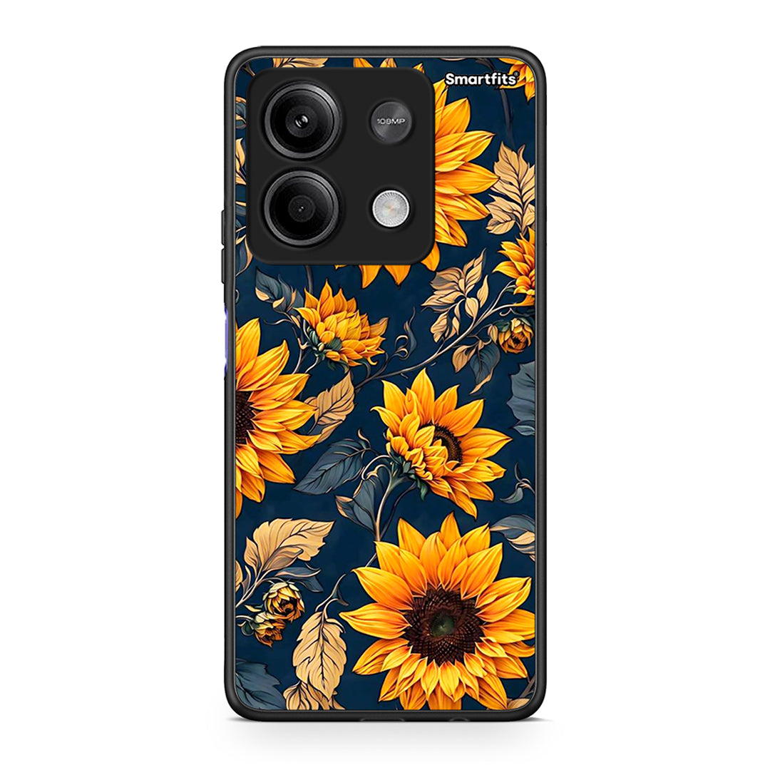 Xiaomi Redmi Note 13 5G Autumn Sunflowers Θήκη από τη Smartfits με σχέδιο στο πίσω μέρος και μαύρο περίβλημα | Smartphone case with colorful back and black bezels by Smartfits