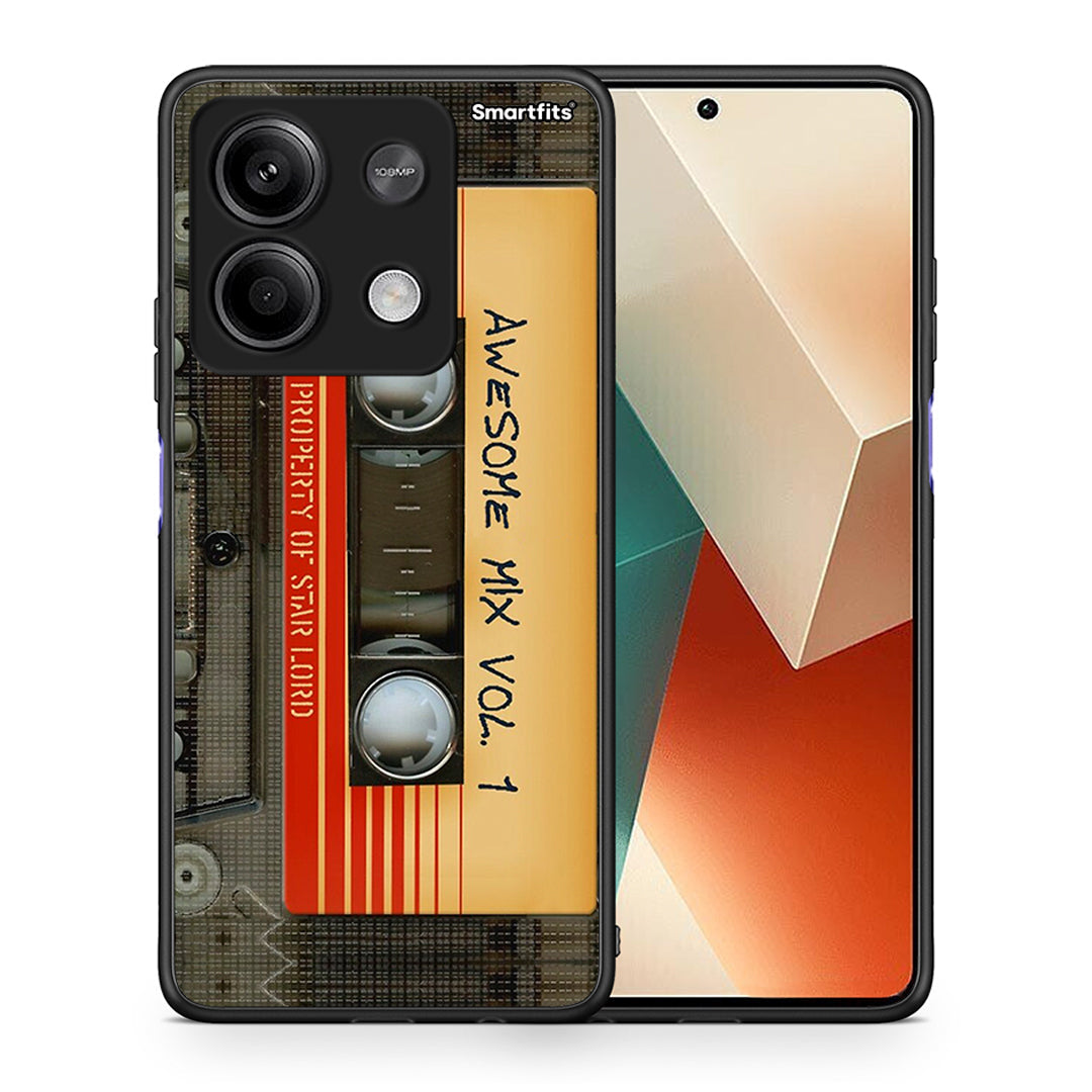 Θήκη Xiaomi Redmi Note 13 5G Awesome Mix από τη Smartfits με σχέδιο στο πίσω μέρος και μαύρο περίβλημα | Xiaomi Redmi Note 13 5G Awesome Mix case with colorful back and black bezels