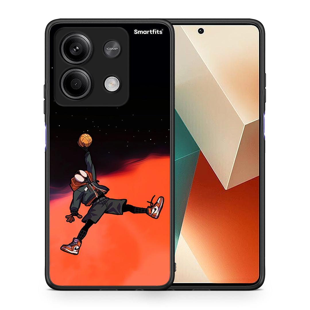 Θήκη Xiaomi Redmi Note 13 5G Basketball Hero από τη Smartfits με σχέδιο στο πίσω μέρος και μαύρο περίβλημα | Xiaomi Redmi Note 13 5G Basketball Hero case with colorful back and black bezels