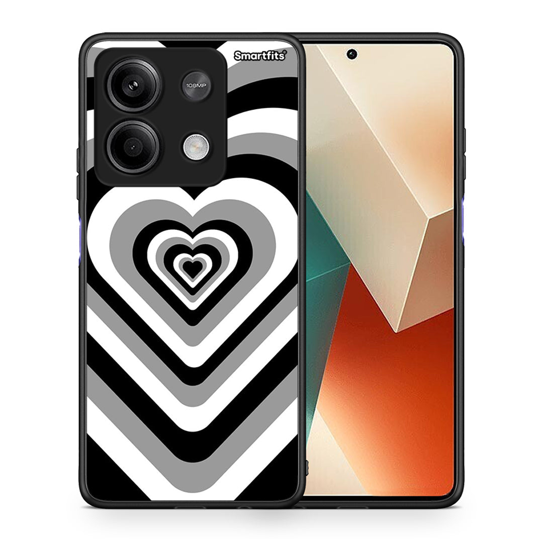 Θήκη Xiaomi Redmi Note 13 5G Black Hearts από τη Smartfits με σχέδιο στο πίσω μέρος και μαύρο περίβλημα | Xiaomi Redmi Note 13 5G Black Hearts case with colorful back and black bezels