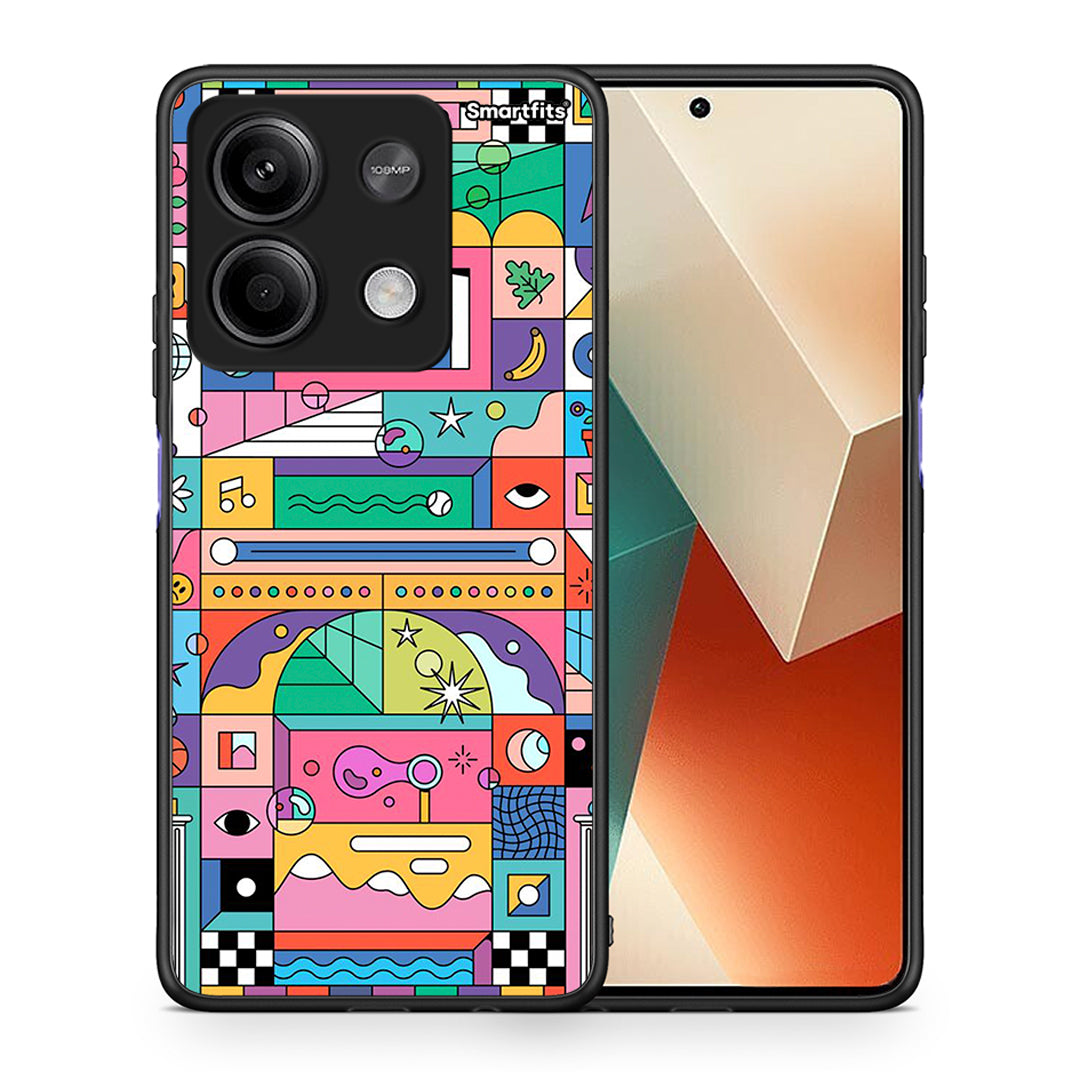 Θήκη Xiaomi Redmi Note 13 5G Bubbles Soap από τη Smartfits με σχέδιο στο πίσω μέρος και μαύρο περίβλημα | Xiaomi Redmi Note 13 5G Bubbles Soap case with colorful back and black bezels