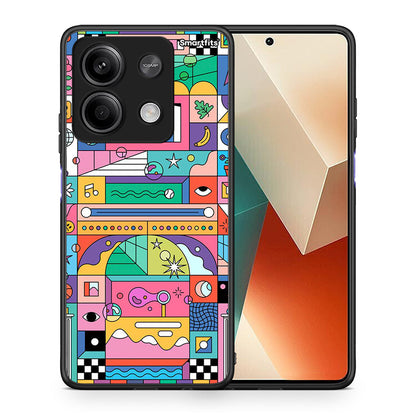 Θήκη Xiaomi Redmi Note 13 5G Bubbles Soap από τη Smartfits με σχέδιο στο πίσω μέρος και μαύρο περίβλημα | Xiaomi Redmi Note 13 5G Bubbles Soap case with colorful back and black bezels