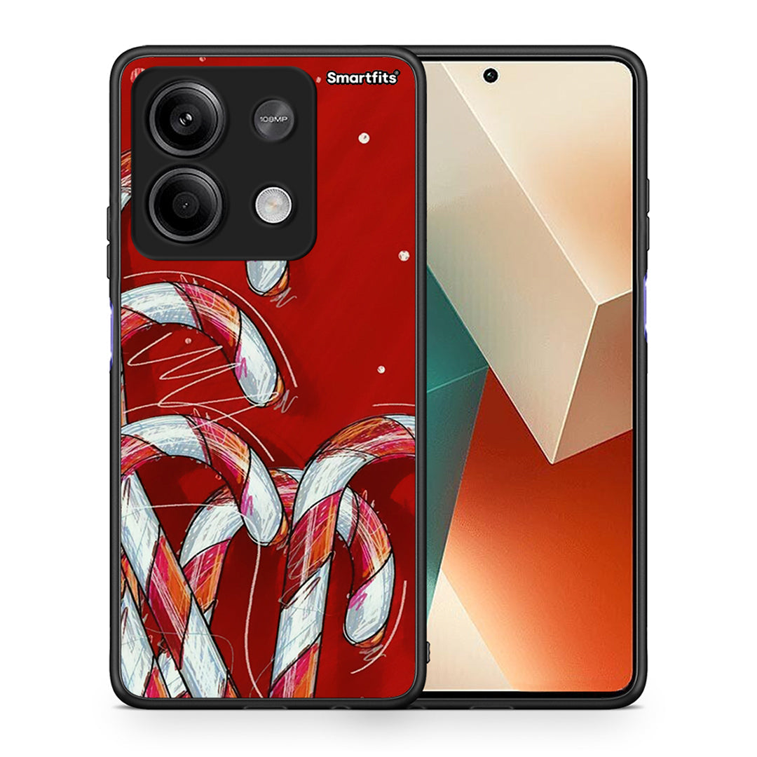 Θήκη Xiaomi Redmi Note 13 5G Candy Cane από τη Smartfits με σχέδιο στο πίσω μέρος και μαύρο περίβλημα | Xiaomi Redmi Note 13 5G Candy Cane case with colorful back and black bezels