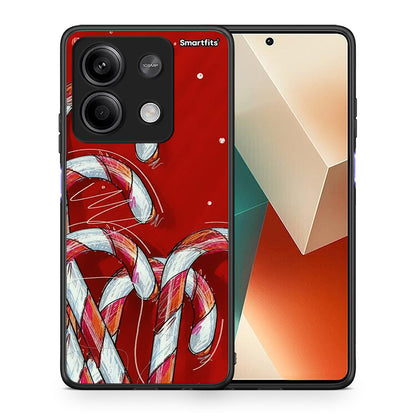 Θήκη Xiaomi Redmi Note 13 5G Candy Cane από τη Smartfits με σχέδιο στο πίσω μέρος και μαύρο περίβλημα | Xiaomi Redmi Note 13 5G Candy Cane case with colorful back and black bezels
