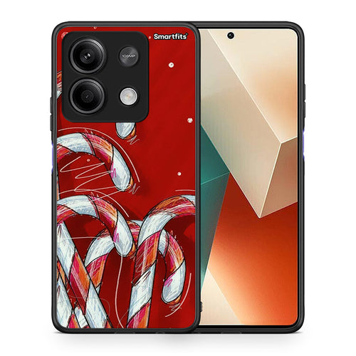 Θήκη Xiaomi Redmi Note 13 5G Candy Cane από τη Smartfits με σχέδιο στο πίσω μέρος και μαύρο περίβλημα | Xiaomi Redmi Note 13 5G Candy Cane case with colorful back and black bezels