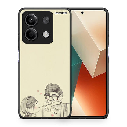 Θήκη Xiaomi Redmi Note 13 5G Carl And Ellie από τη Smartfits με σχέδιο στο πίσω μέρος και μαύρο περίβλημα | Xiaomi Redmi Note 13 5G Carl And Ellie case with colorful back and black bezels