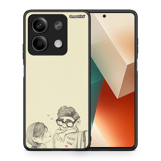 Θήκη Xiaomi Redmi Note 13 5G Carl And Ellie από τη Smartfits με σχέδιο στο πίσω μέρος και μαύρο περίβλημα | Xiaomi Redmi Note 13 5G Carl And Ellie case with colorful back and black bezels