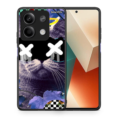 Θήκη Xiaomi Redmi Note 13 5G Cat Collage από τη Smartfits με σχέδιο στο πίσω μέρος και μαύρο περίβλημα | Xiaomi Redmi Note 13 5G Cat Collage case with colorful back and black bezels