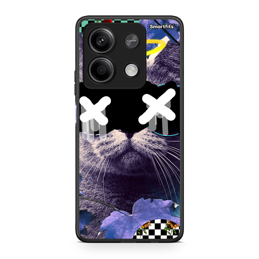 Xiaomi Redmi Note 13 5G Cat Collage θήκη από τη Smartfits με σχέδιο στο πίσω μέρος και μαύρο περίβλημα | Smartphone case with colorful back and black bezels by Smartfits