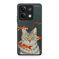 Thumbnail for Xiaomi Redmi Note 13 5G Cat Goldfish θήκη από τη Smartfits με σχέδιο στο πίσω μέρος και μαύρο περίβλημα | Smartphone case with colorful back and black bezels by Smartfits